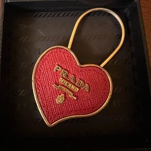 Authentic Prada metal keychain.